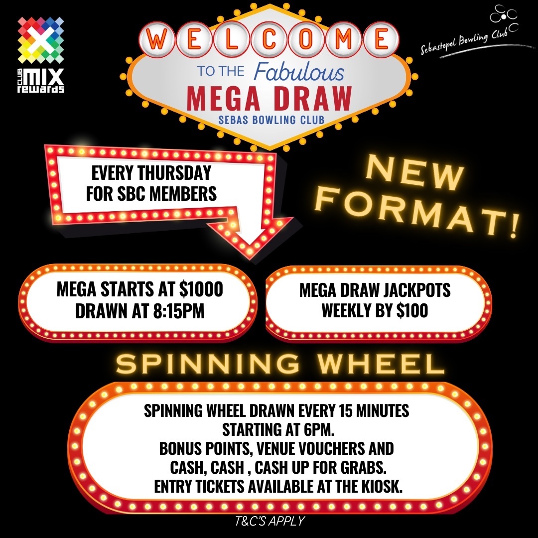 Members Mega Draw Sebastopol Bowling Club